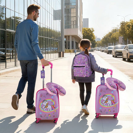 Kids Luggage Set, 18-Inch 5-Piece Unicorn Hardside Spinner