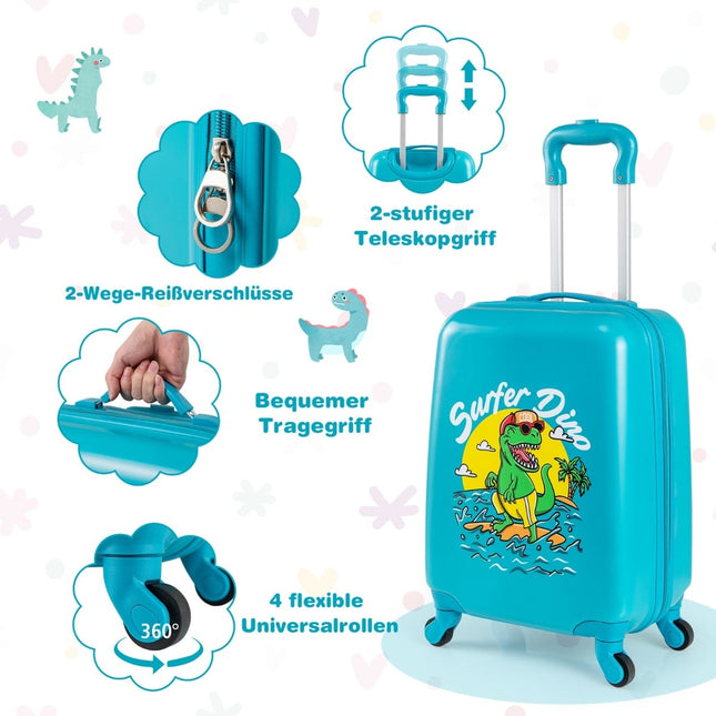 Kinderkofferset met wielen - 43 cm koffer & 33 cm rugzak