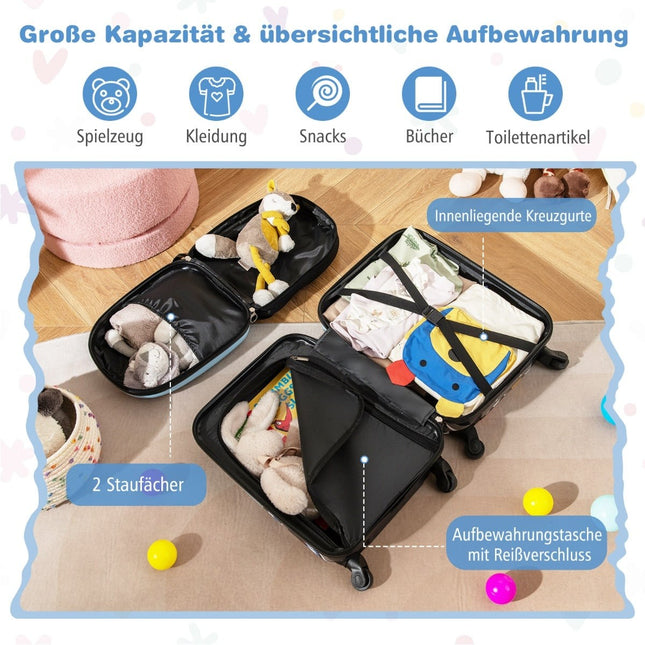 Kinderkofferset met wielen - 43 cm koffer & 33 cm rugzak