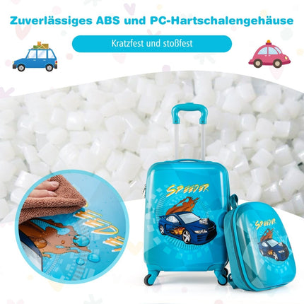 Kids Luggage Set with Wheels – 17" Suitcase & 13" Backpack
