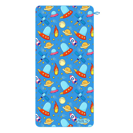 Kids Microfiber Towel, Space Print, 160 x 80 cm