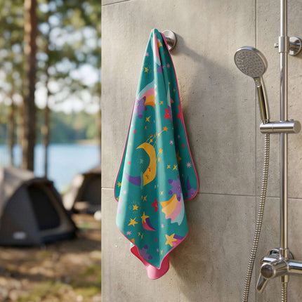 Kids Microfiber Towel, Stars Print, 160 x 80 cm