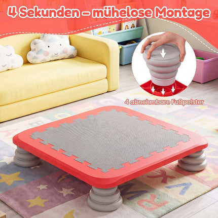 Kids Mini Trampoline, 25.5 Inch, Non-Slip, Red