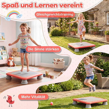 Kids Mini Trampoline, 25.5 Inch, Non-Slip, Red