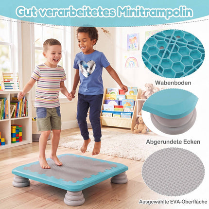 Kids Mini Trampoline, 25.5" with Non-Slip Foot Pads, Blue