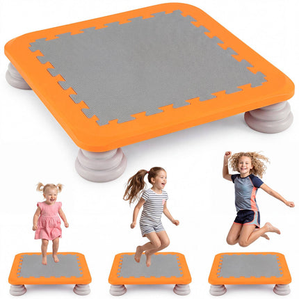 Kids Mini Trampoline with Non-Slip Pads, Orange, 25.5 Inch