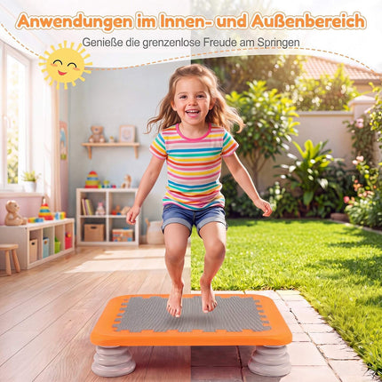 Kids Mini Trampoline with Non-Slip Pads, Orange, 25.5 Inch