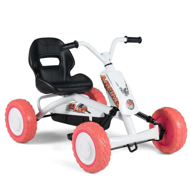 Kids Pedal Go Kart, 4-Wheel, 2-Position Seat