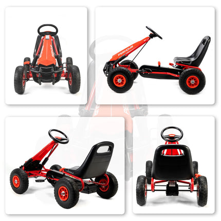 Kids Pedal Go-Kart, Adjustable Seat, EVA Wheels, Ages 3-8