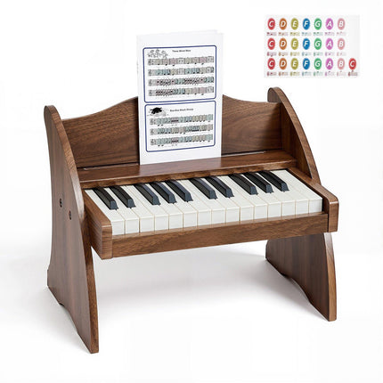 Kids Piano Keyboard, 25-Key Wooden, USB-C Dual Power