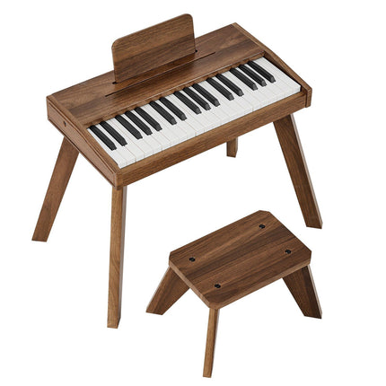 Kids Piano Keyboard, 37-Key Wooden, Dual Power, Volume