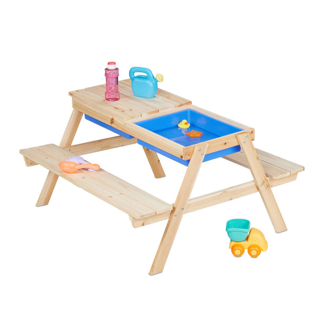 Kids Picnic Bench with Water & Sand Play Table