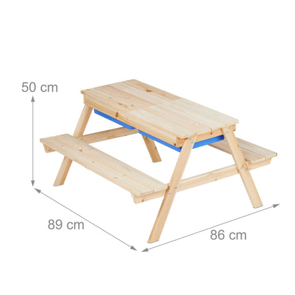 Kids Picnic Bench with Water & Sand Play Table