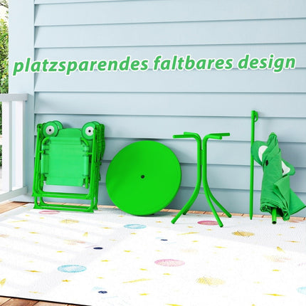 Kids' Picnic Set with Umbrella – 4-Piece Folding Table & Chairs