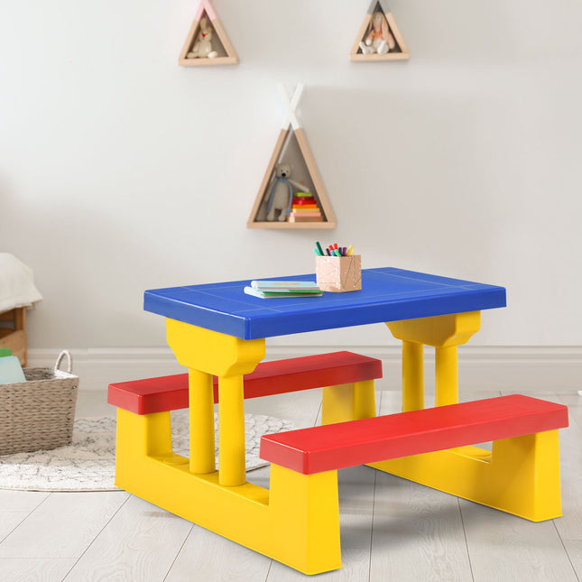 Kids Picnic Table Set with Umbrella – Durable, Easy Setup