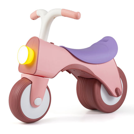 Kids' Pink Balance Bike with Lights and Music