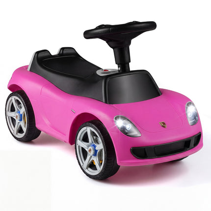 Kids Pink Porsche Ride-On Car with Horn & Sound