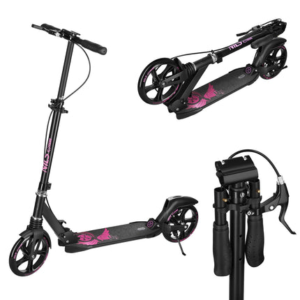 Kids' Pink Scooter with 200mm Wheels, Dual Brakes