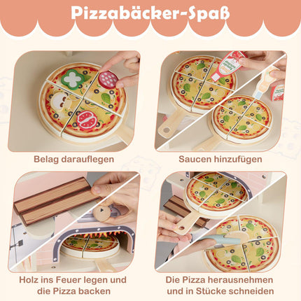 Kids Pizza Food Truck Playset with Magnetic Board