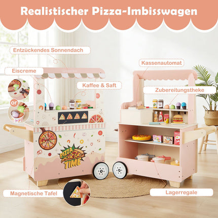 Kids Pizza Food Truck Playset with Magnetic Board