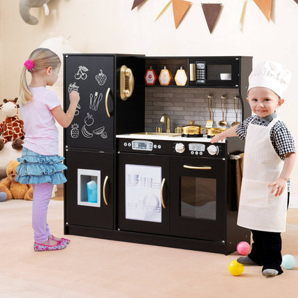 Kids Play Kitchen Set with Accessories and Sound Knobs
