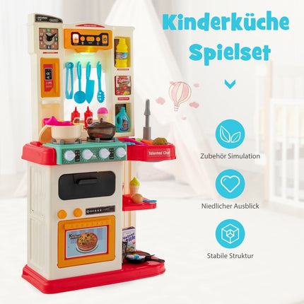 Kids Play Kitchen Set with Lights, Water Pump, 38 Pieces