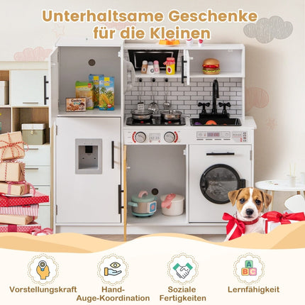 Kids Play Kitchen Set with Oven & Washing Machine