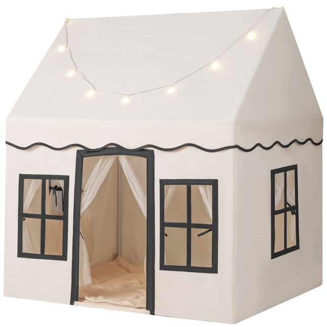 Kids Play Tent with Star Lights, 121 x 101 x 137 cm, Beige