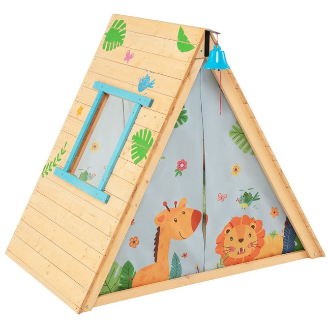 Kids' Playhouse with Climbing Wall, 115 x 77 x 100 cm