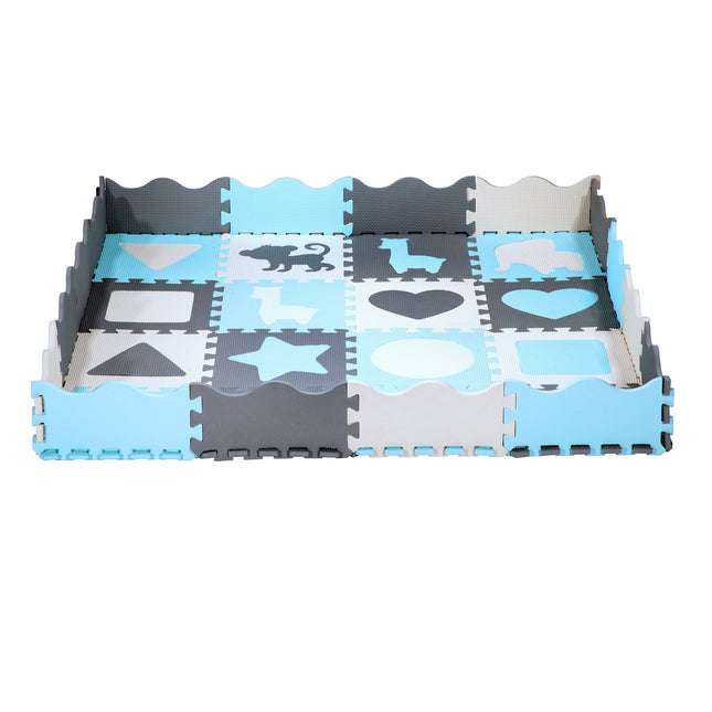 Kids' Playpen Puzzle Mat, Mint, 36 Pieces, 140x140 cm