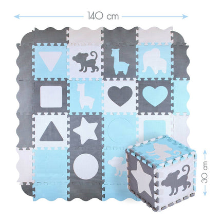 Kids' Playpen Puzzle Mat, Mint, 36 Pieces, 140x140 cm