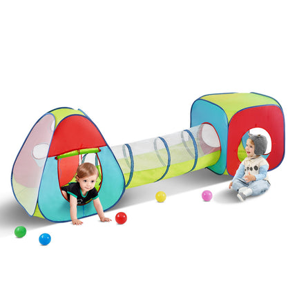 Kids Pop-Up Play Tent With Tunnel, 3-Piece, Carry Bag