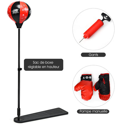 Kids Punching Ball Set – Adjustable 85-130 cm, Gloves, Pump