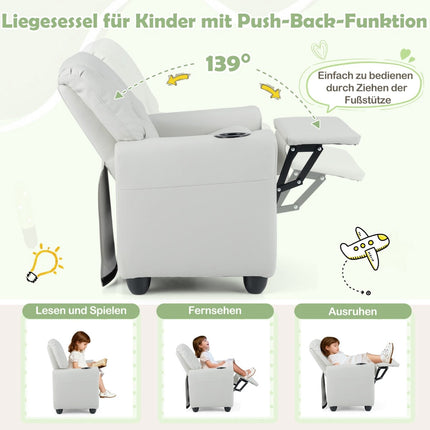 Kids Recliner Chair with Adjustable Backrest & Footrest