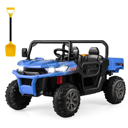 Kids Ride-On Dump Truck with Remote, 2 Seats, Blue