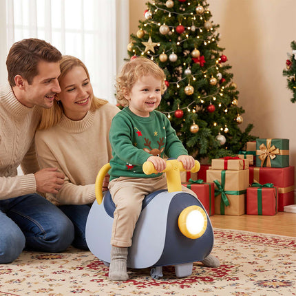 Kids Ride-On Push Car with Music & Storage, Blue, 18-36 Months