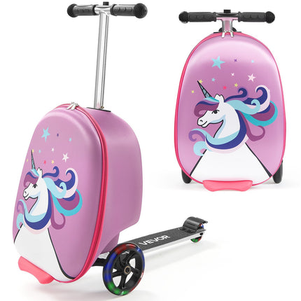 Kids Ride-On Scooter Suitcase, 20-Inch 20L, Purple