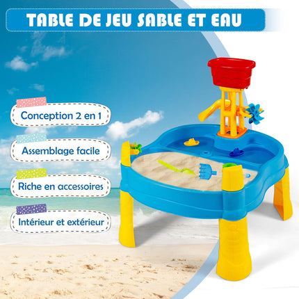 Kids Sand and Water Table, 18-Piece Set, Drain Plug