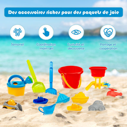 Kids Sand and Water Table, 18-Piece Set, Drain Plug