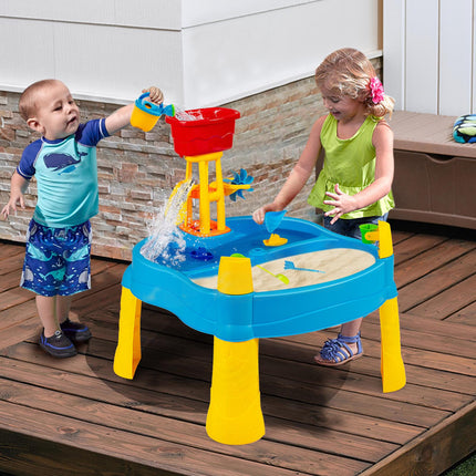 Kids Sand and Water Table, 18-Piece Set, Drain Plug