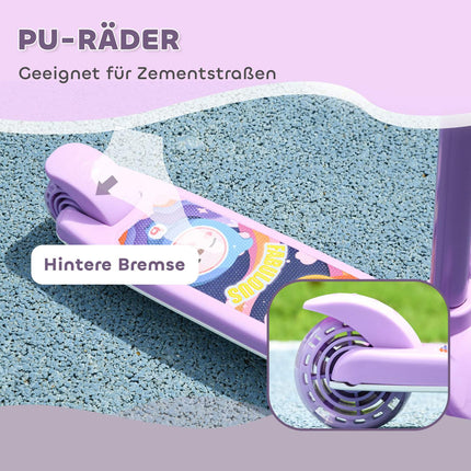 Kids Scooter with LED Wheels, Adjustable Height, Purple