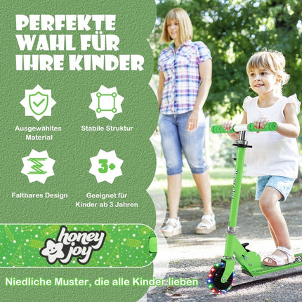 Kids Scooter with LED Wheels, Foldable, Adjustable Handlebar