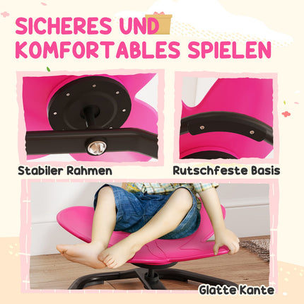 Kids' Sensory Swivel Chair, Butterfly Shape, Pink