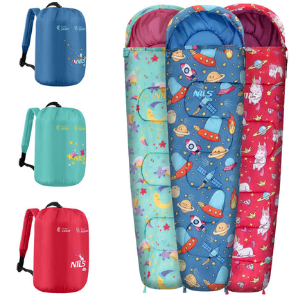 Kids Sleeping Bag With Backpack, Unicorn Print, 170x60cm