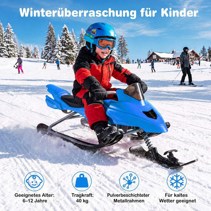 Kids Snow Racer Sled with Brakes & Steering, Ages 6-12