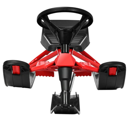 Kids Snow Sled With Steering Wheel, Double Brakes, Pull Rope