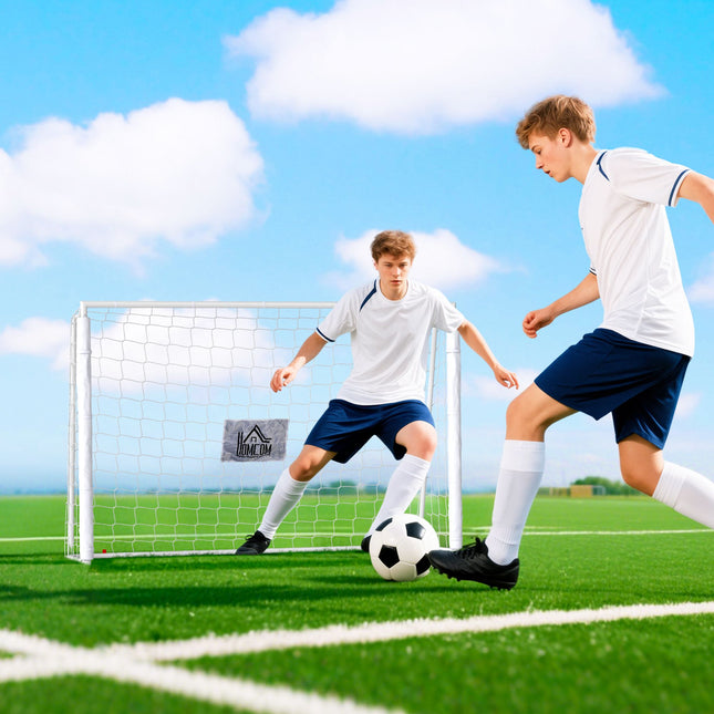 Kindervoetbaldoel, schokabsorberend, 186x123cm, wit