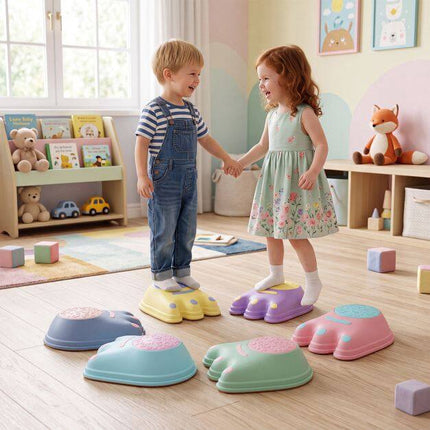 Kids Stepping Stones, Monster Theme, Anti-Slip, 6 Pieces