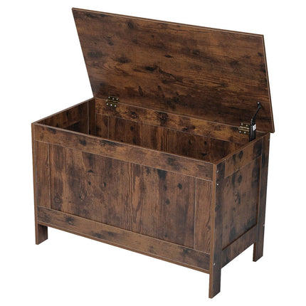 Kids Storage Bench Toy Box, MDF, Safety Hinge, Brown