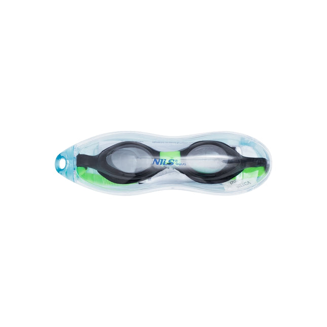 Kids Swimming Goggles, Black/Green, Anti-Fog Lens